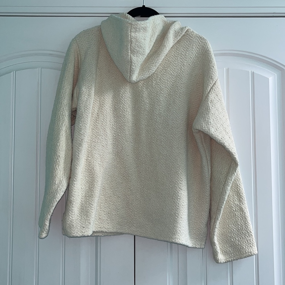 Earth Ragz Heavy hoodie beige Size Large woven pullover - Picture 2 of 7